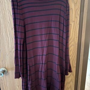 J. Jill Burgundy and Black Striped dress xl